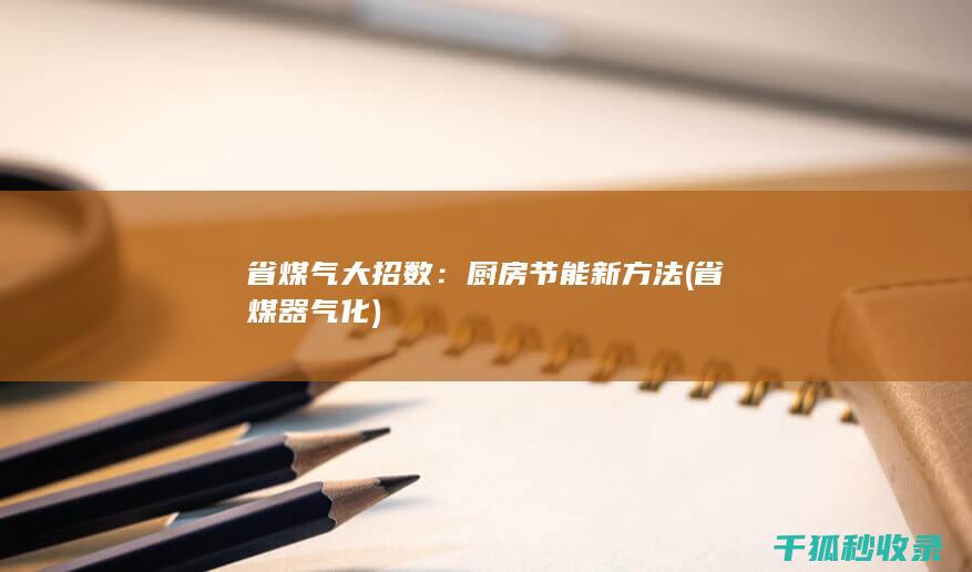 省煤气大招数：厨房节能新方法 (省煤器气化)