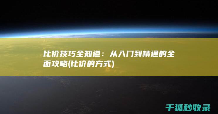 比价技巧全知道：从入门到精通的全面攻略 (比价的方式)